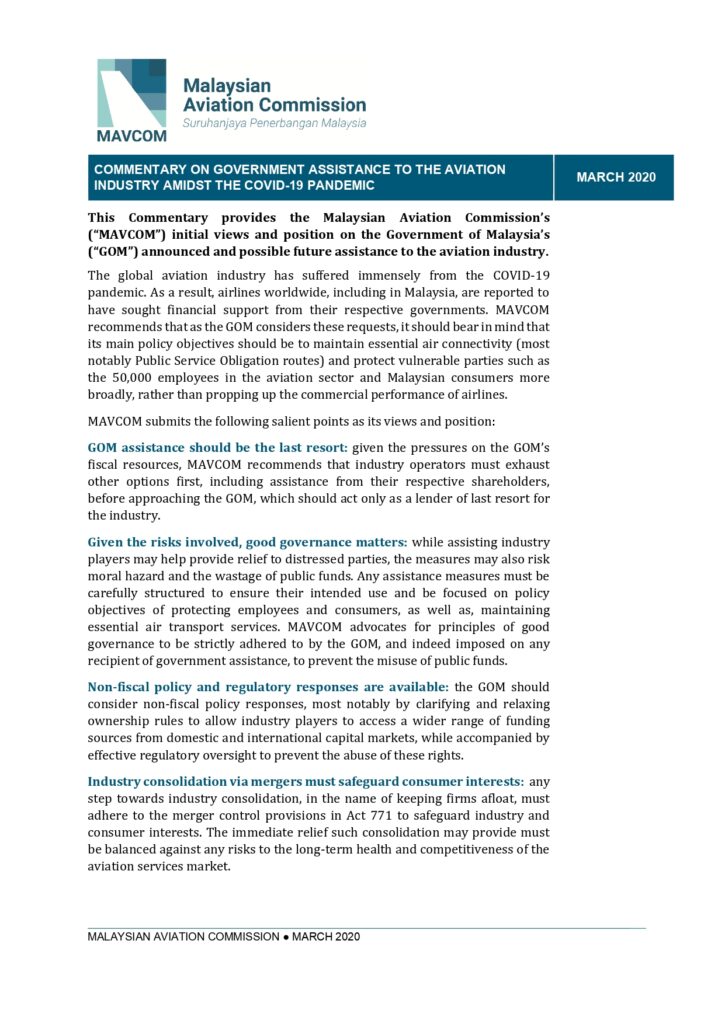 200327-MAVCOM-Commentary-Government-Assistance-To-Aviation-Industry-Picture 200327 MAVCOM Commentary Government Assistance To Aviation Industry Picture